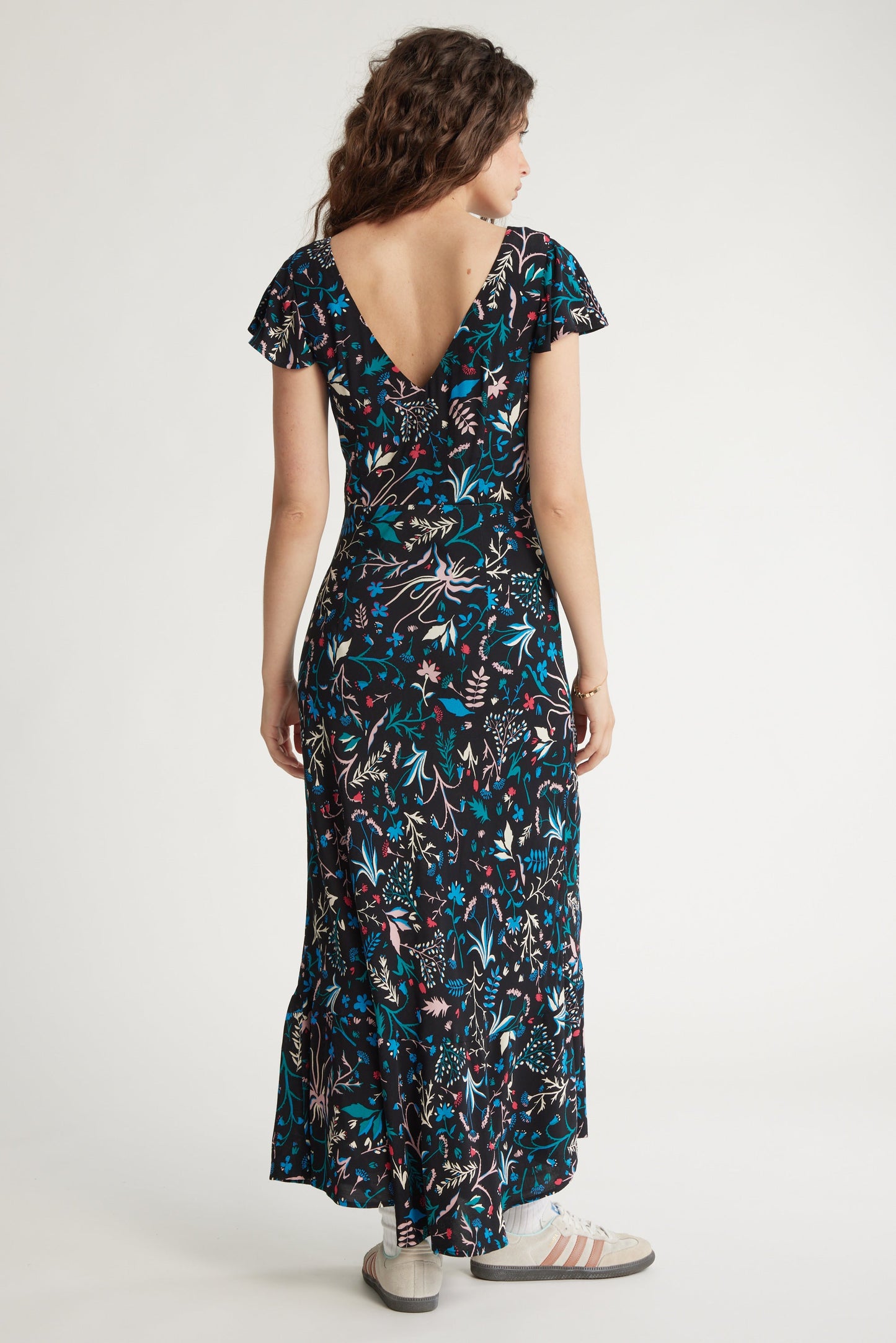 Anna Bias Cut Frill Detail Dress