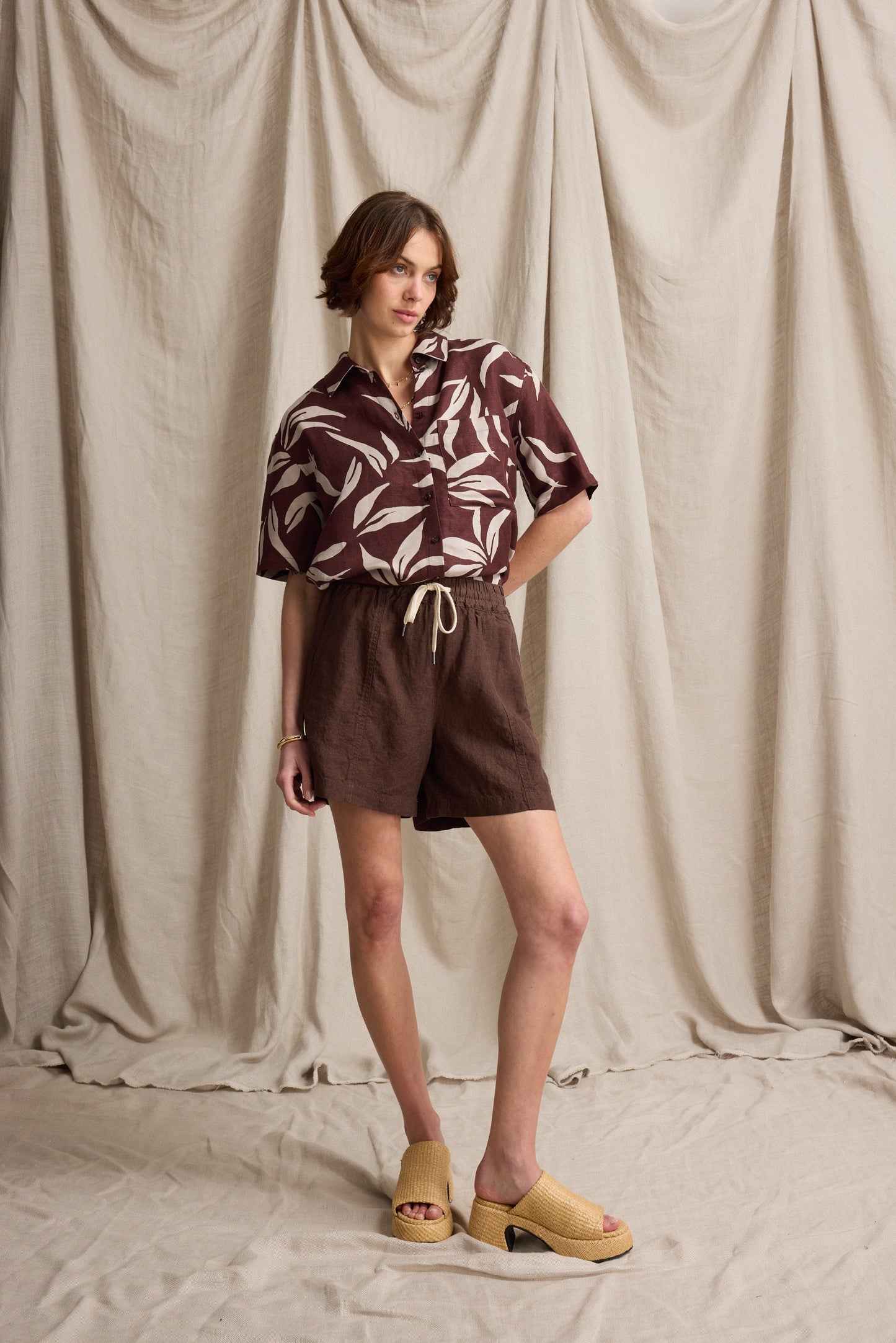 Harper Linen Blend Short Sleeve Shirt