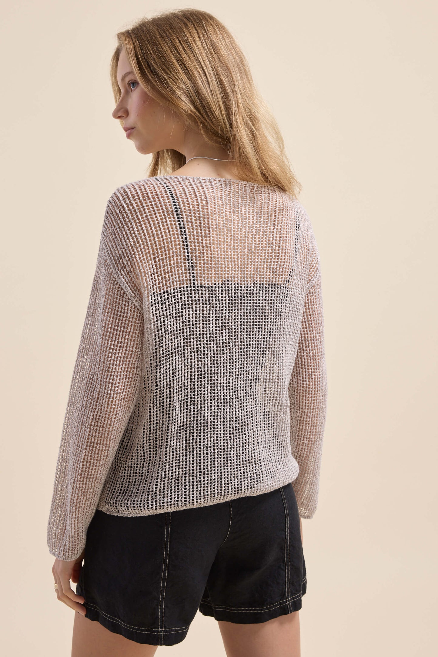 Elementary Linen Mesh Knit Sweater