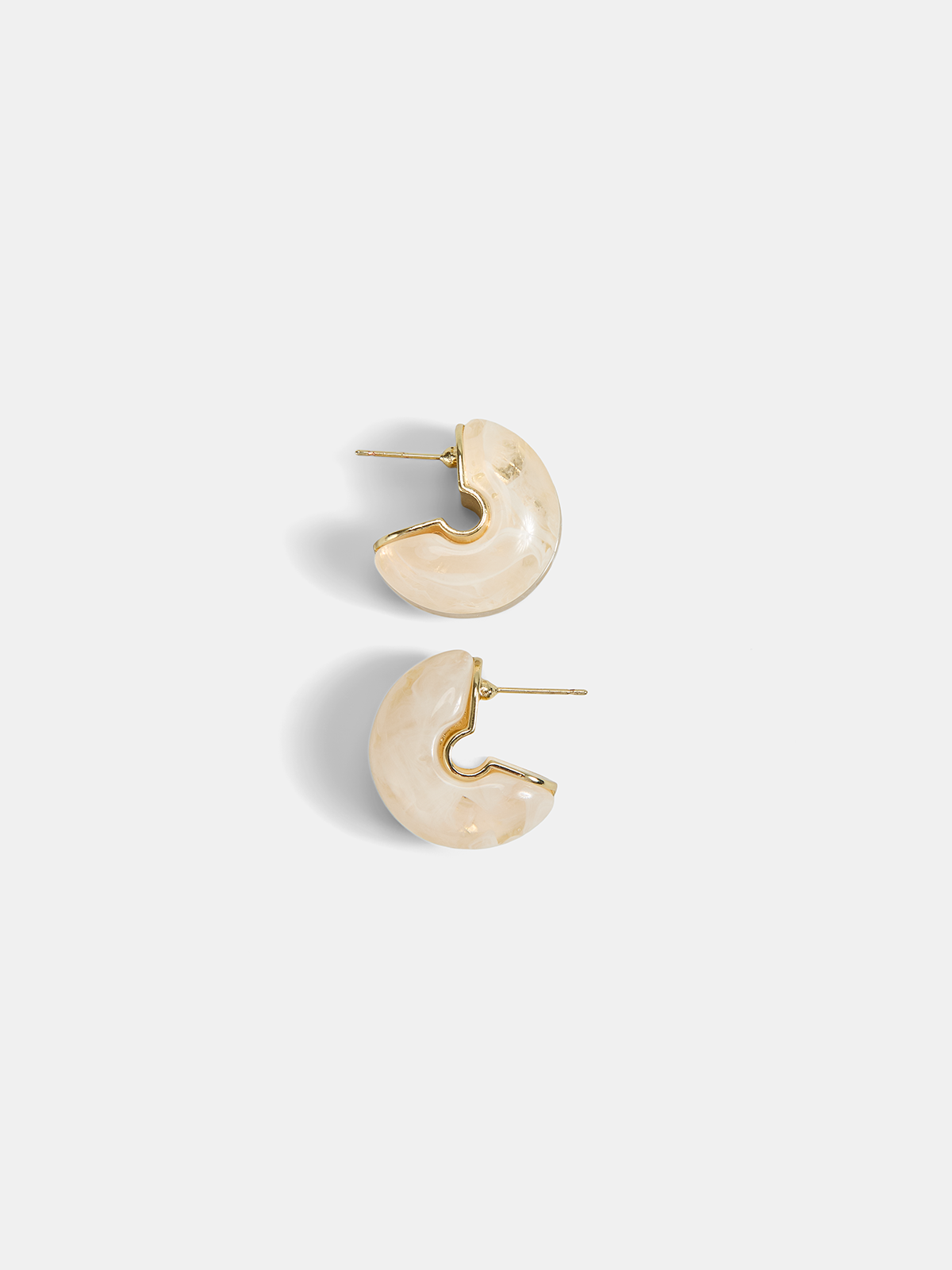 Marbled Resin Chunky C-Hoop Earrings