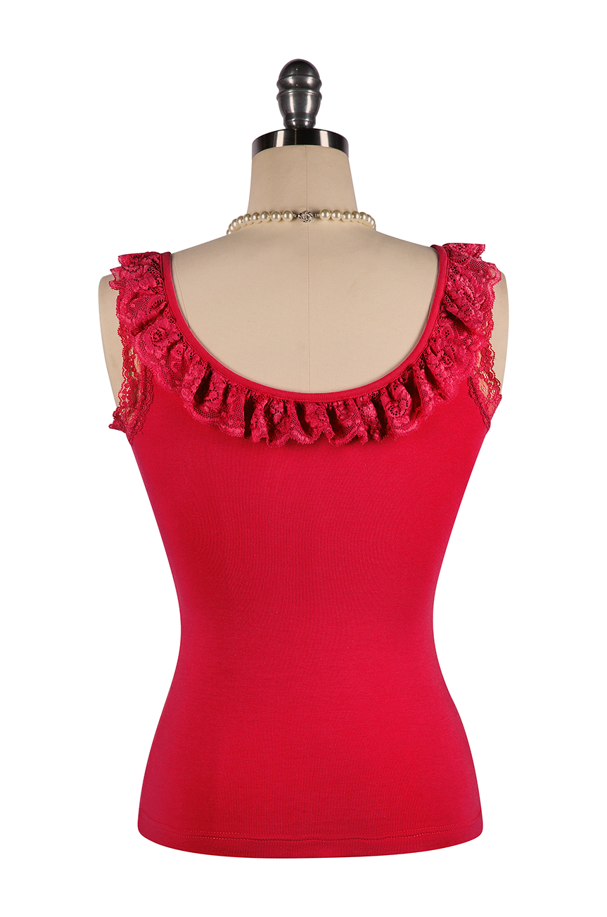 D'Amour Follies Madame Ruffle Singlet (Red)