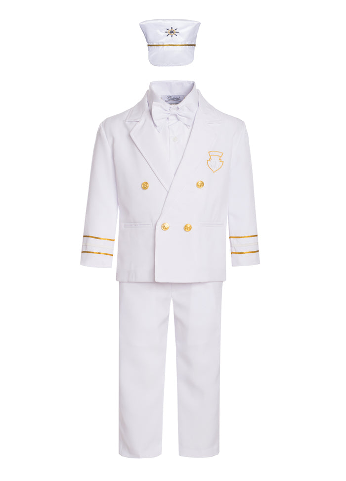 Boys Captain style suit set with hat (5 pcs)