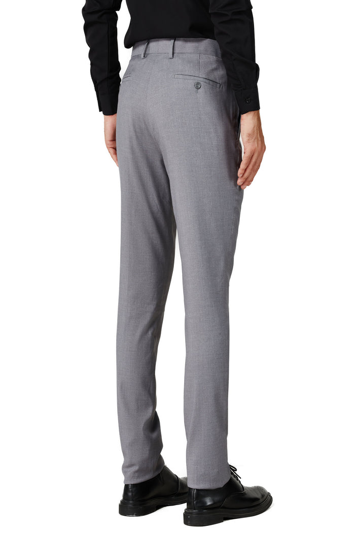Men's Solid Light Gray Notched Lapel Suit Slim Fit (3 PCS)