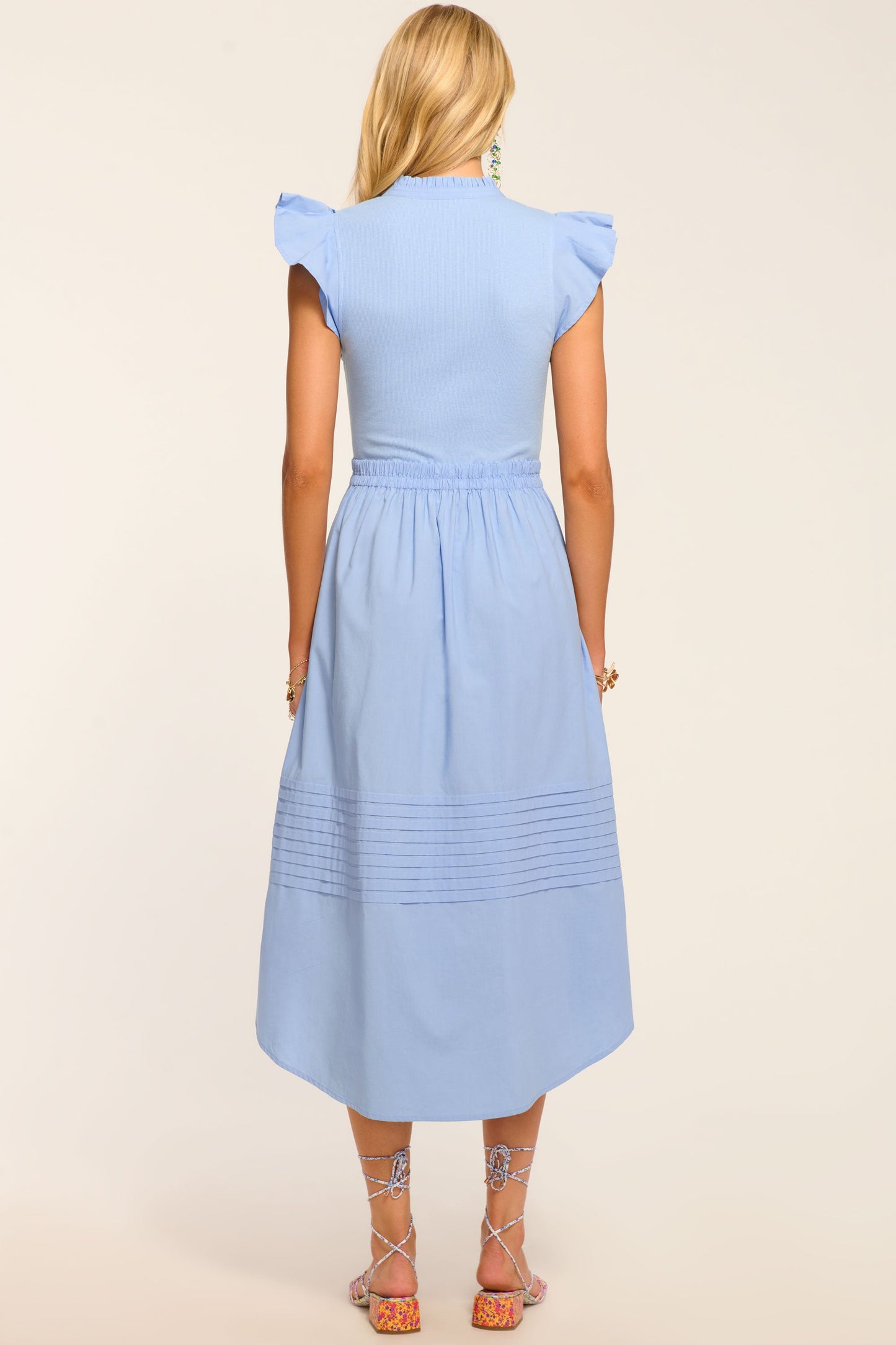 Odessa Cotton Knit Combo Midi Dress