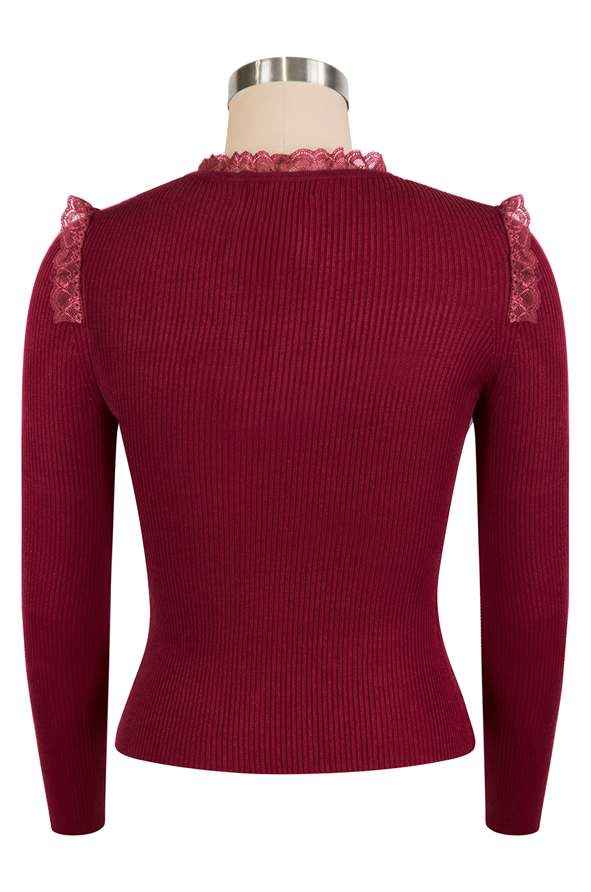Anastasia Knit Top (Burgundy)