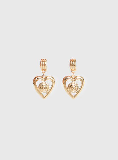 Giabella Heart Earrings Gold
