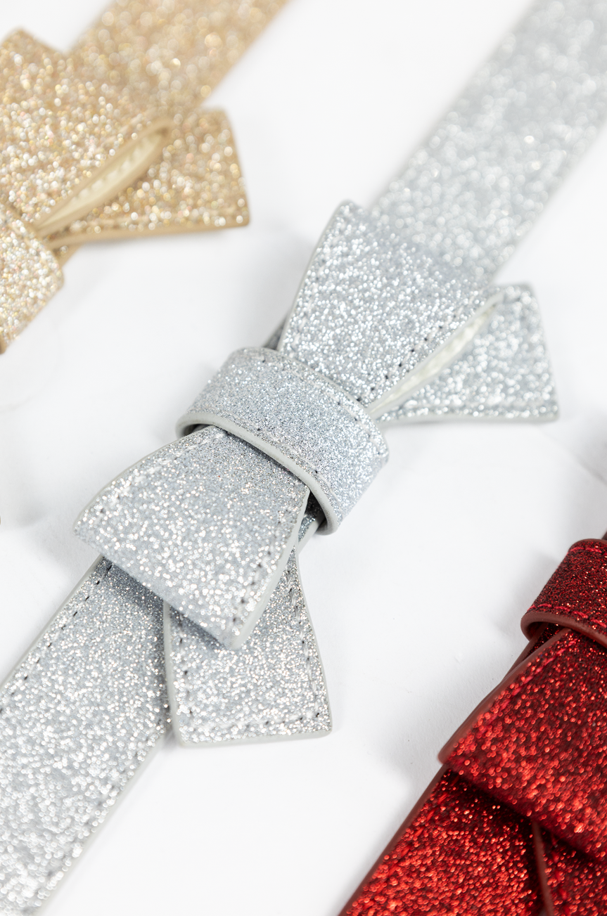 Pretty Kitty Follies Sparkle Bow Belt (Silver)