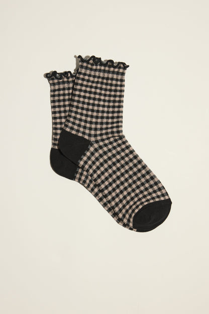 Rosie Gingham Ruffle Socks