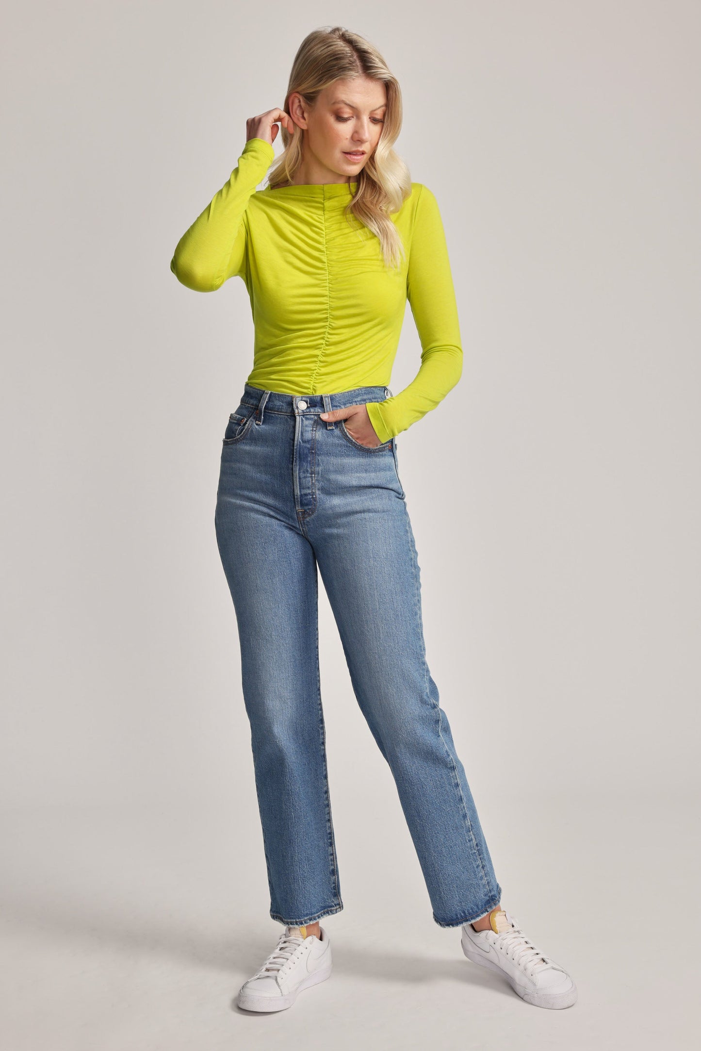 Emma Ruched Long Sleeve Tee