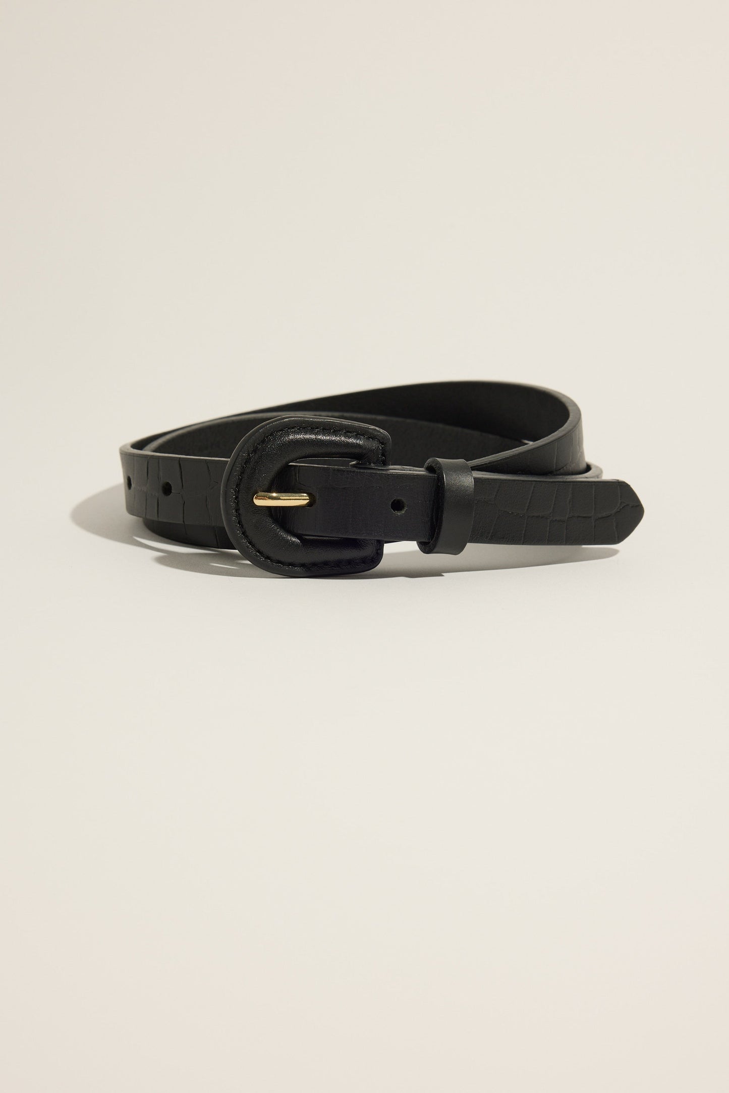 Lucia Skinny Covered Buckle Belt