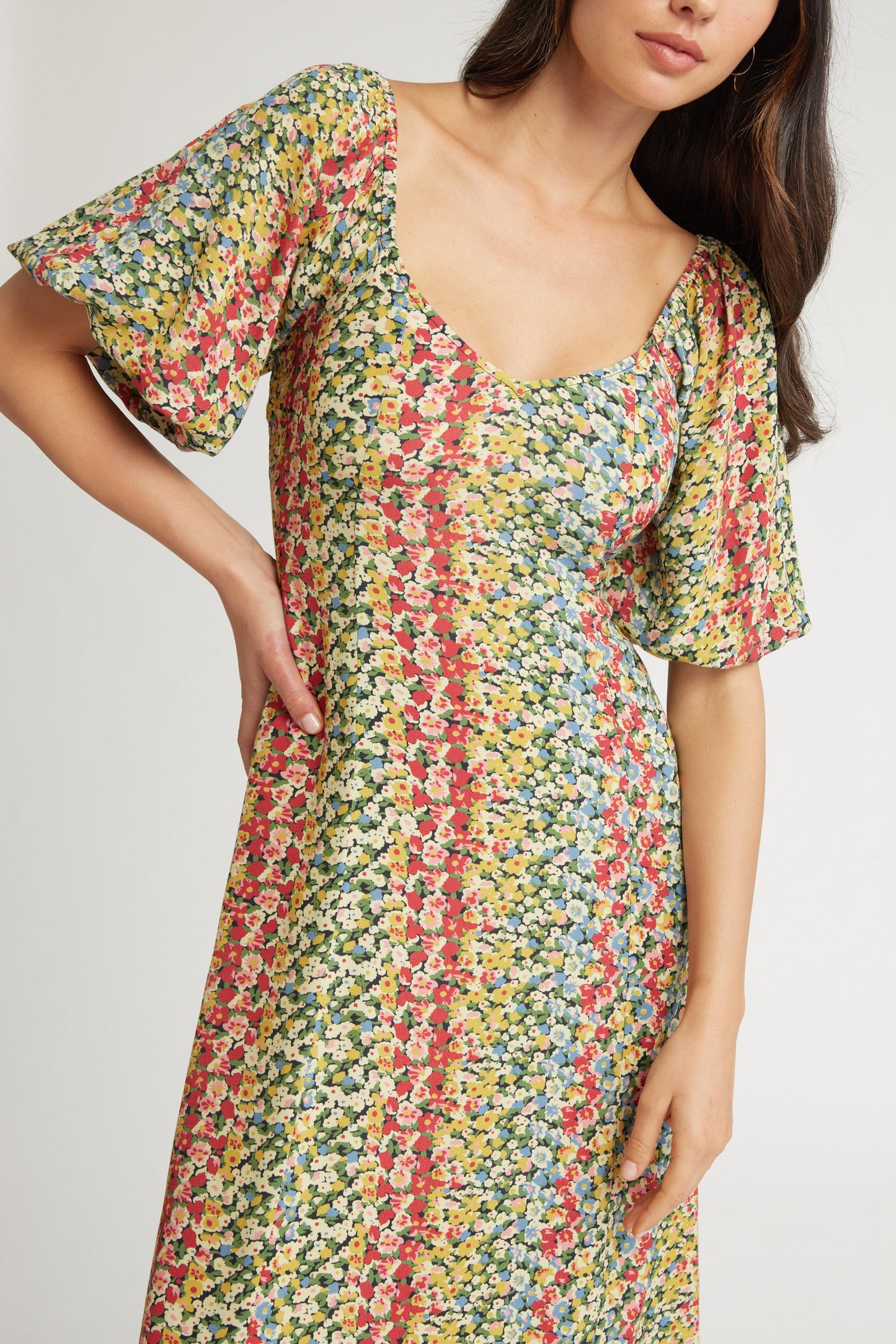 Elsie Puff Sleeve Midi Dress