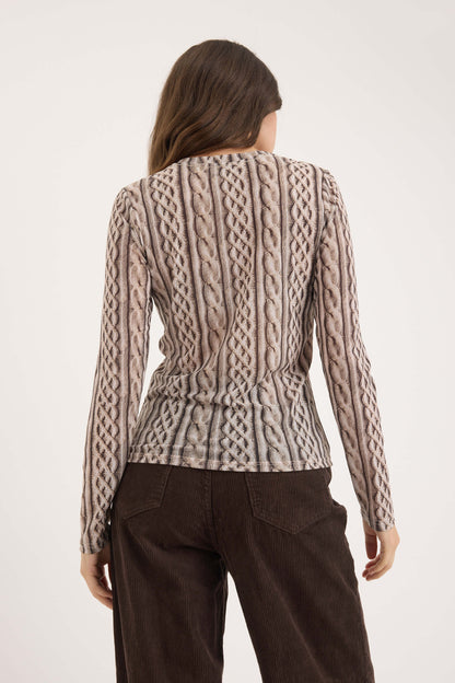 Elise Long Sleeve Mesh Top