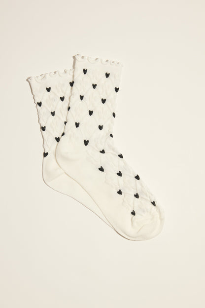 Saskia Heart Crew Socks