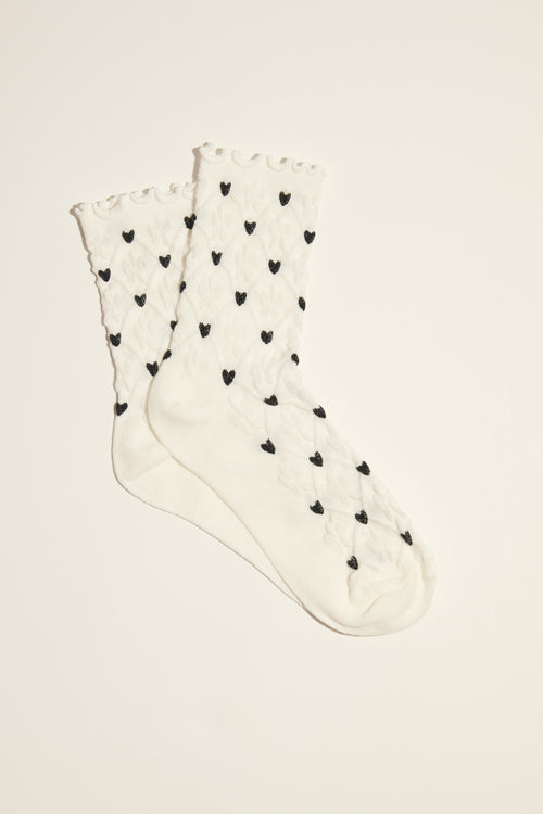 Saskia Heart Crew Socks
