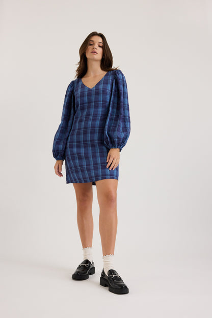 Carla Linen Check Dress