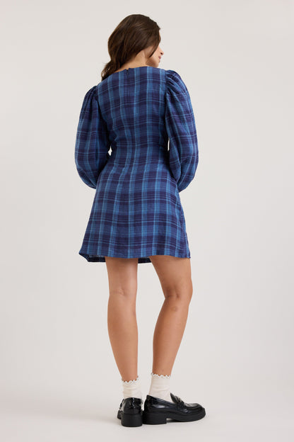 Carla Linen Check Dress