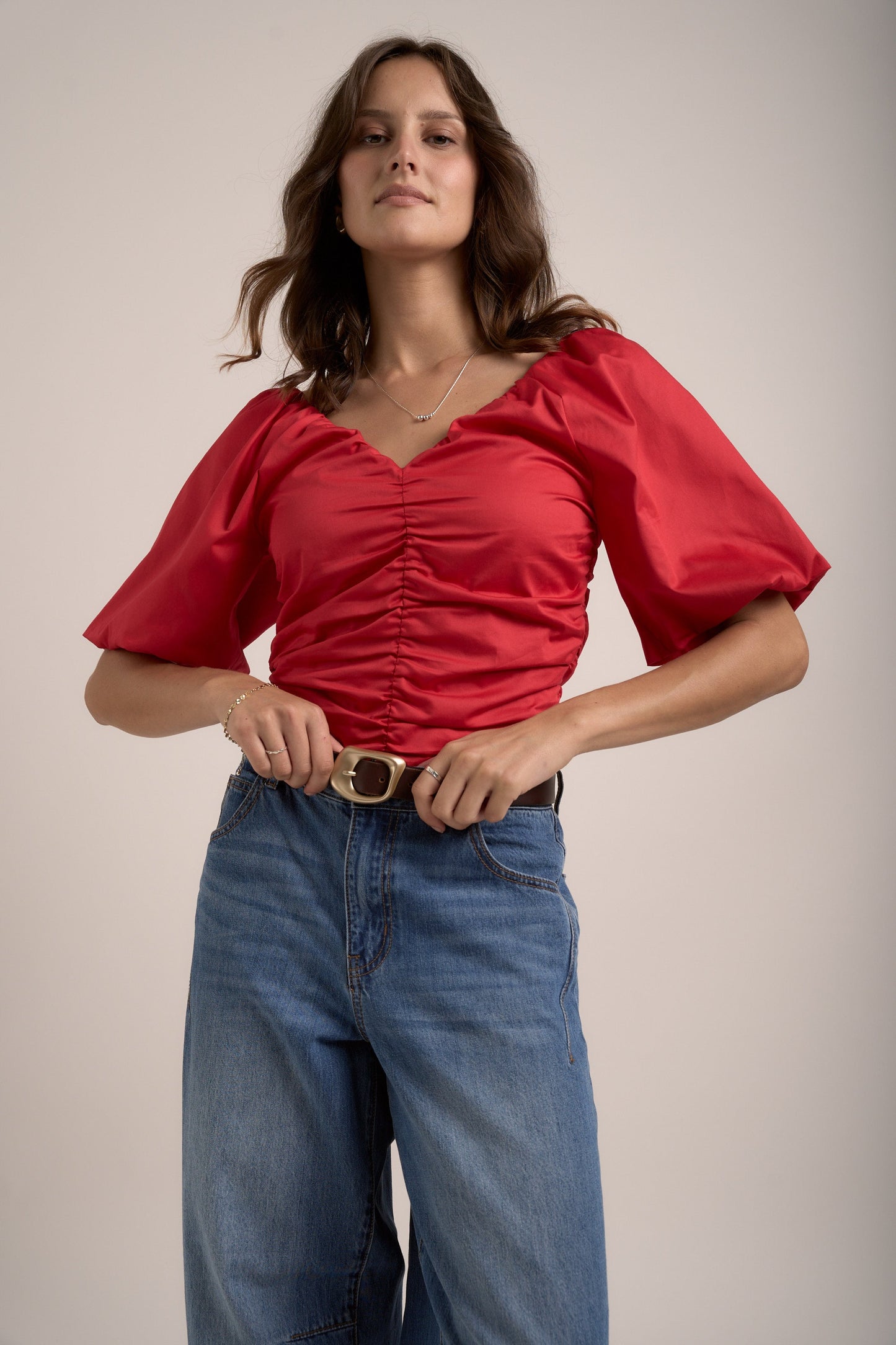 Petal Puff Detail Blouse