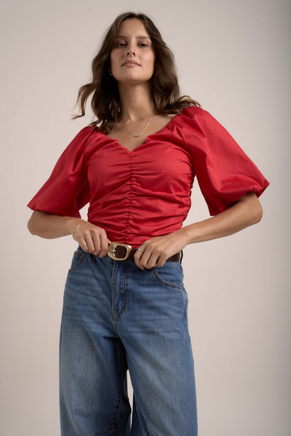 Petal Puff Detail Blouse