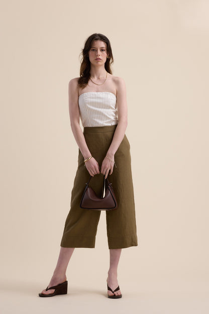 High Tide Linen Crop Pants