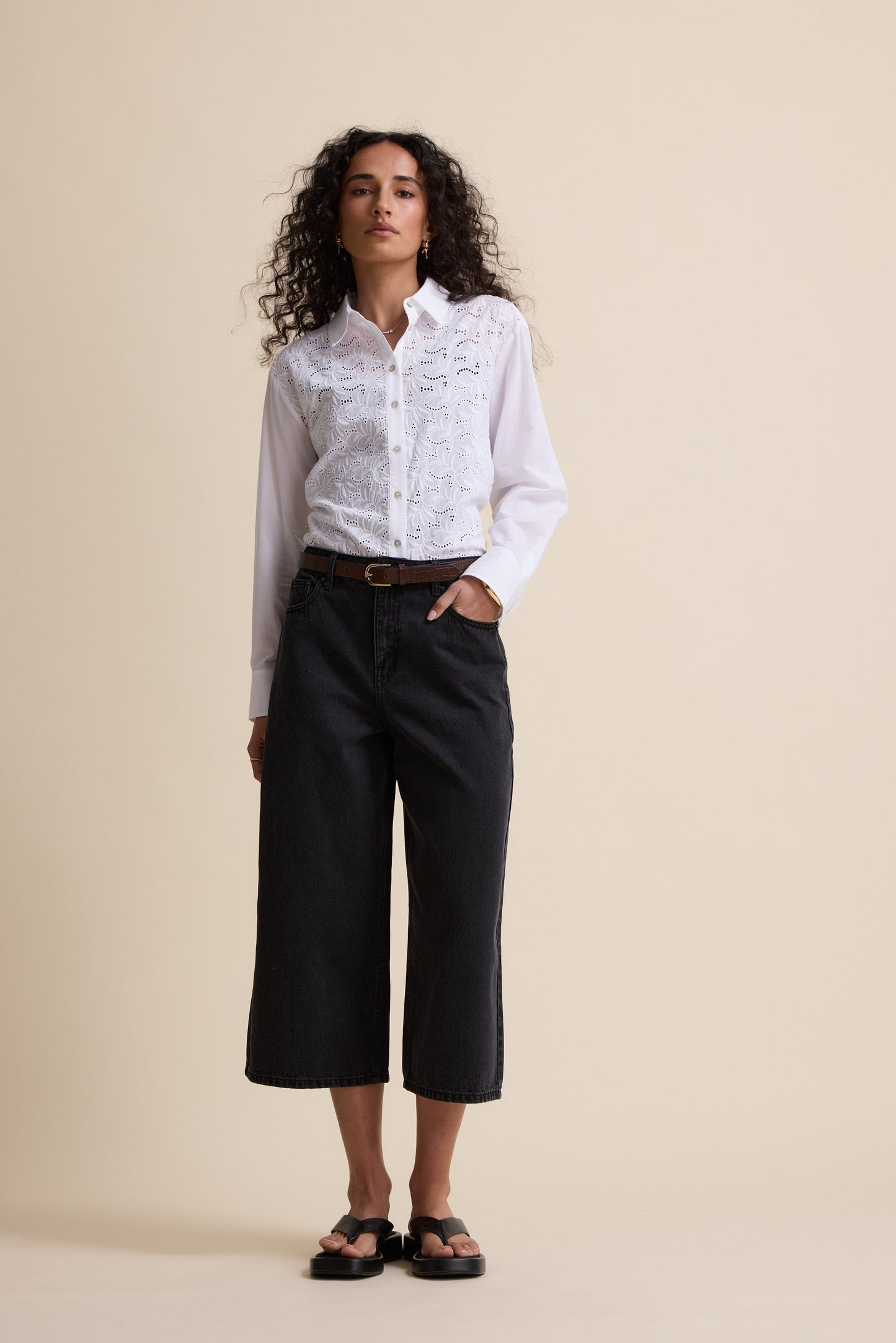 Derby Wide Leg Cropped Jeans