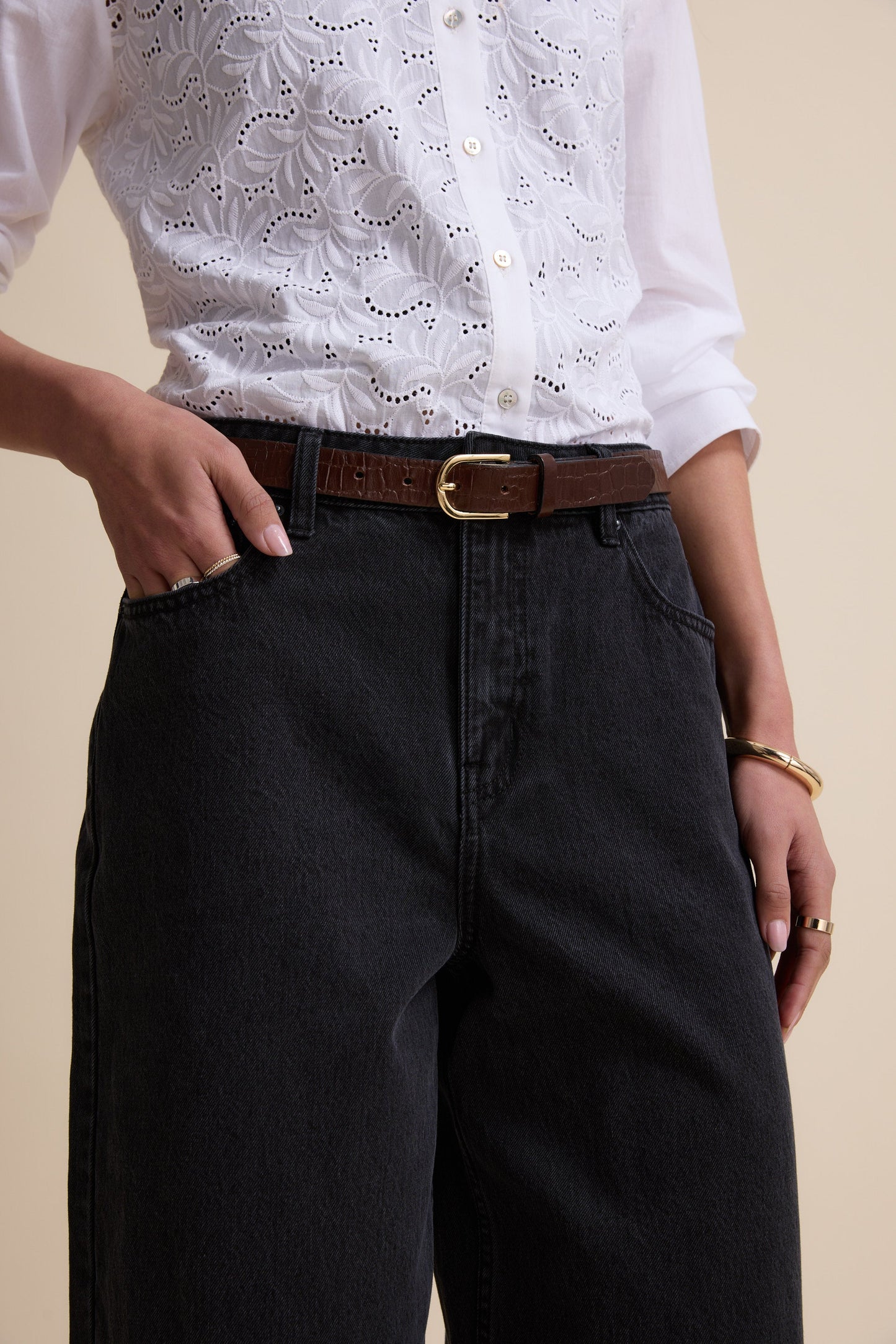 Derby Wide Leg Cropped Jeans