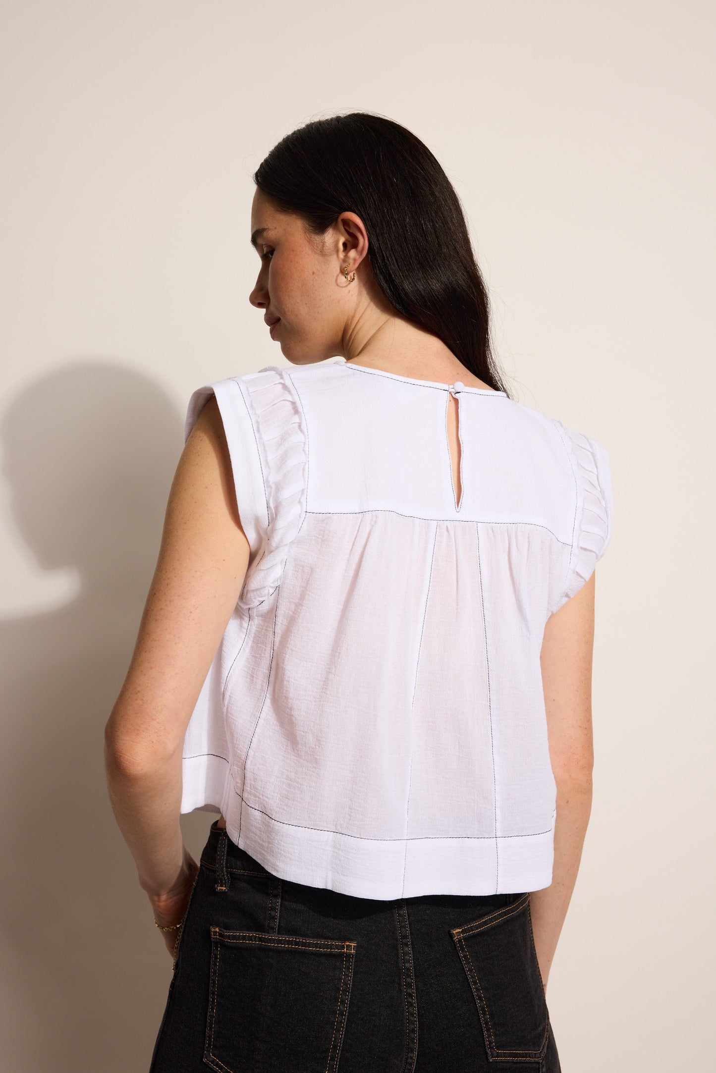 Elsie Stitch Detail Shell Top