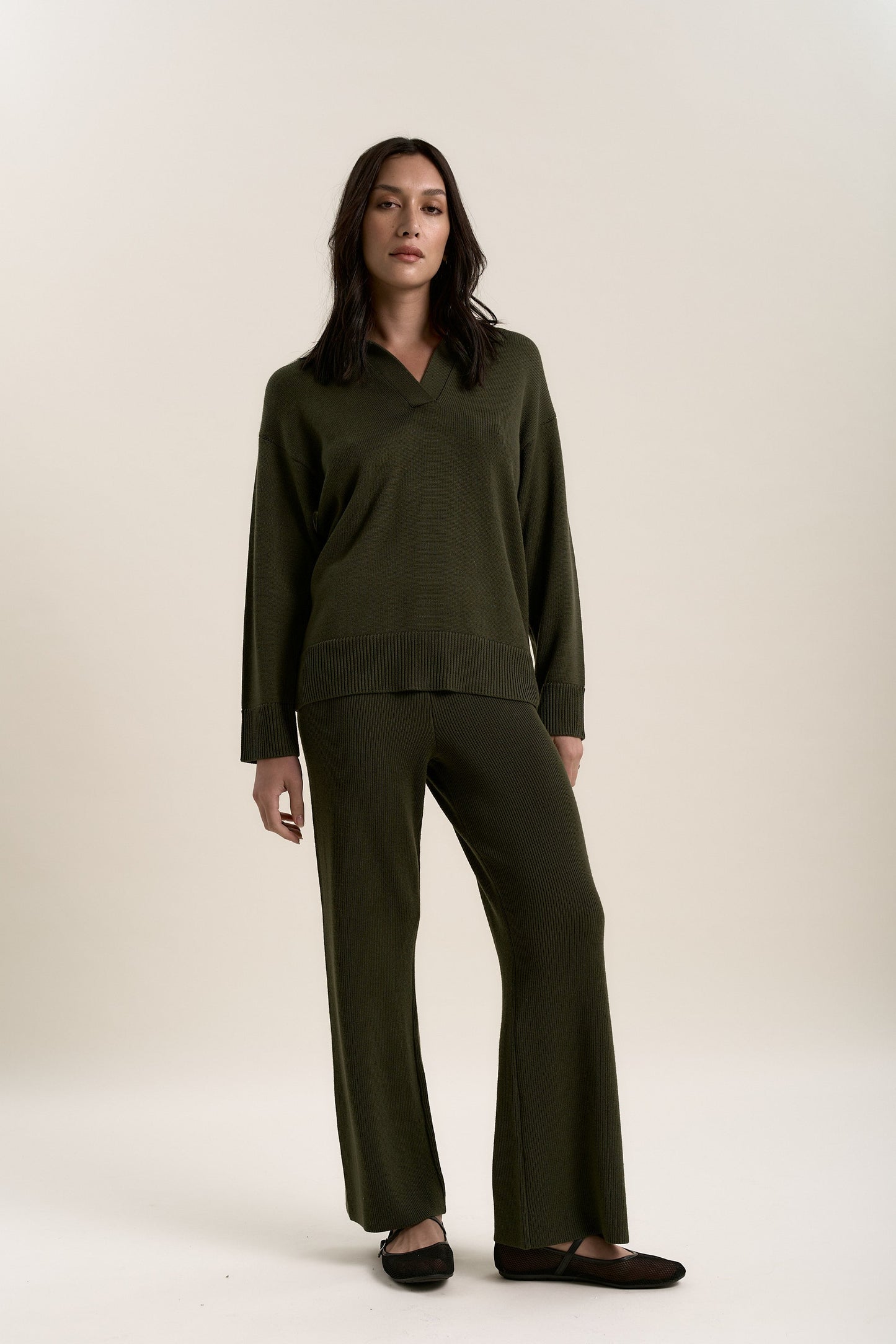 Elementary Merino Blend Wide Leg Jogger