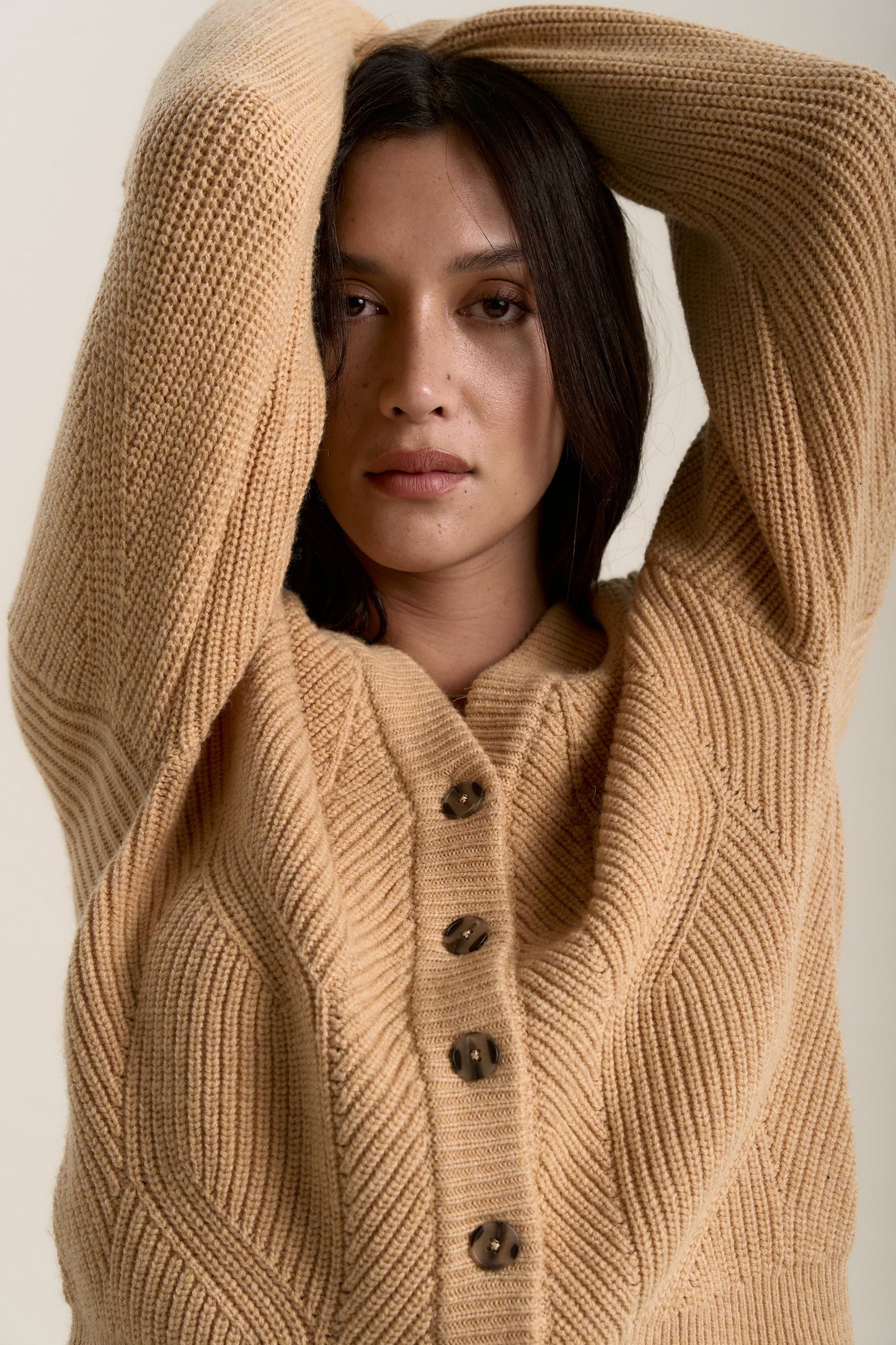 Olive Chunky Knit Cardigan