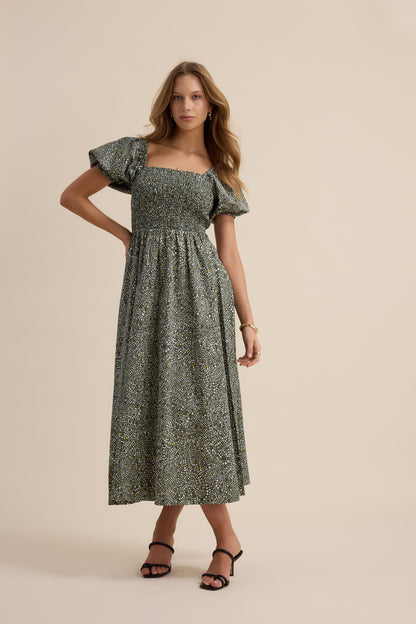 Gabrielle Shirred Bodice Dress
