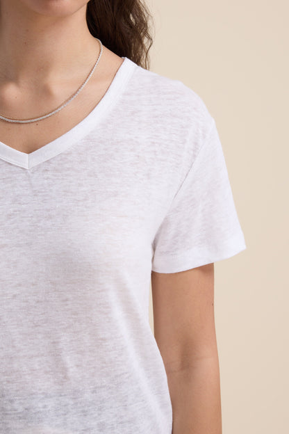Elementary Linen V Neck Tee