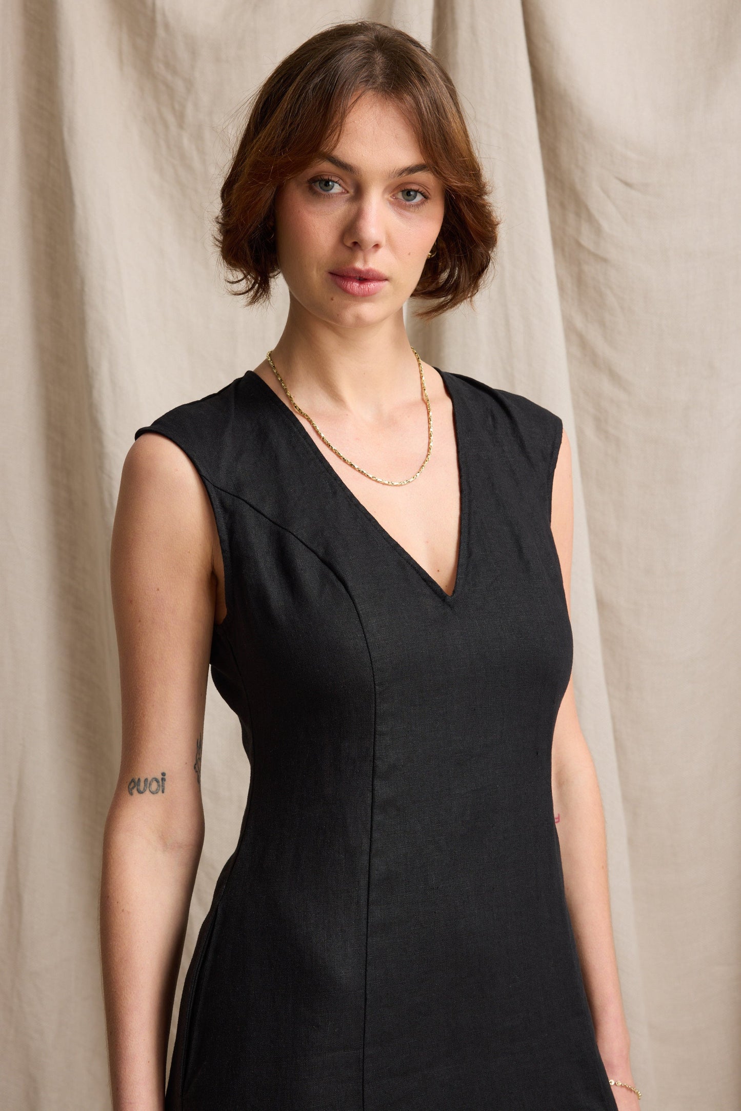 Alice V Neck Linen Dress
