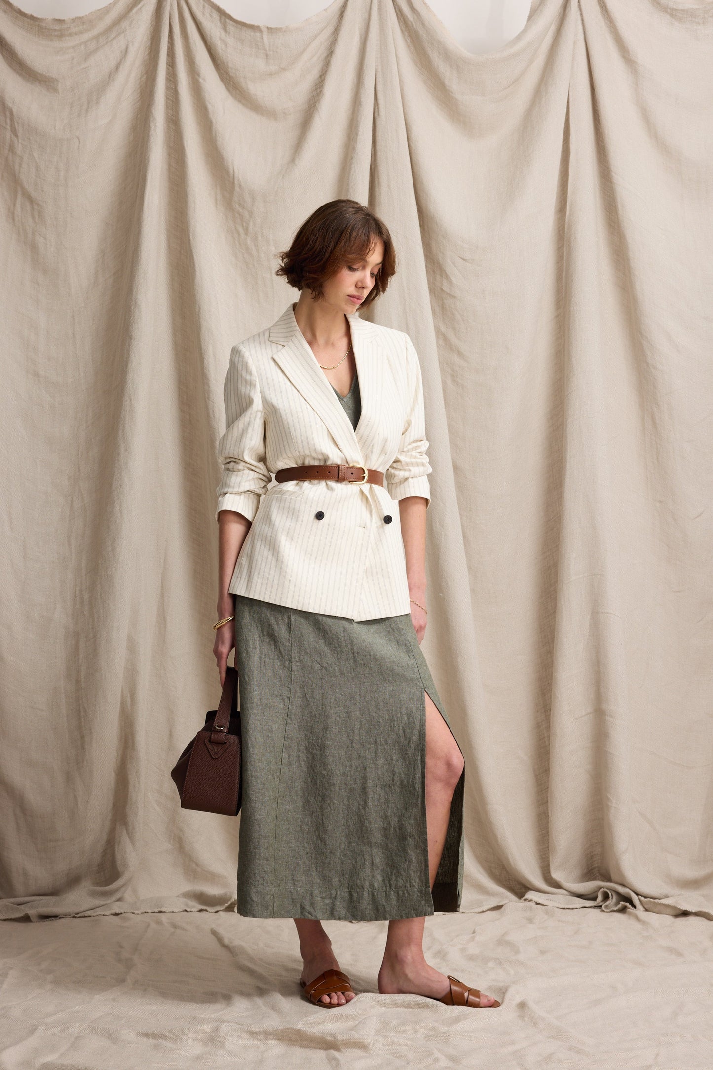 Alice V Neck Linen Dress