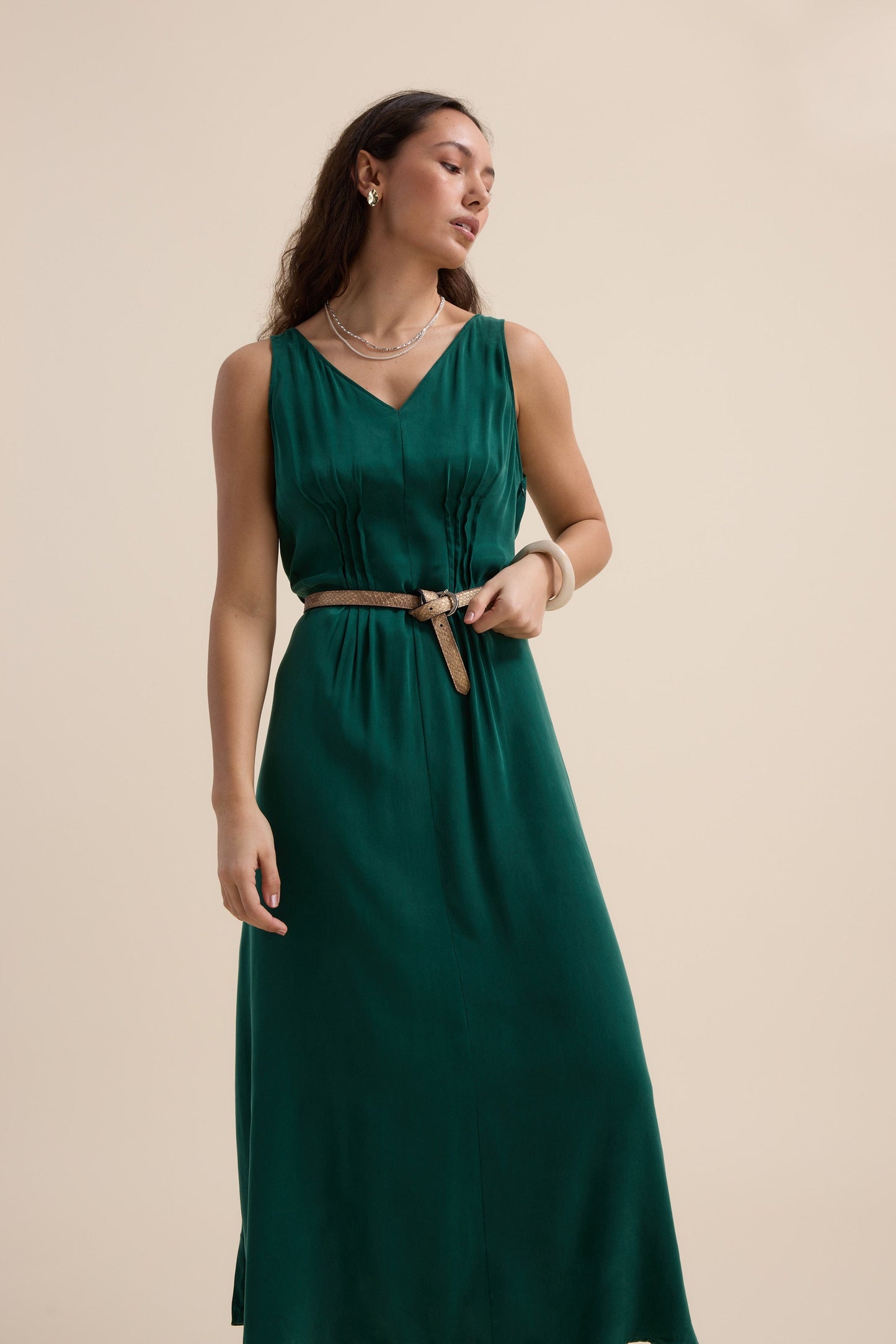 Cara Pleat Detail Dress