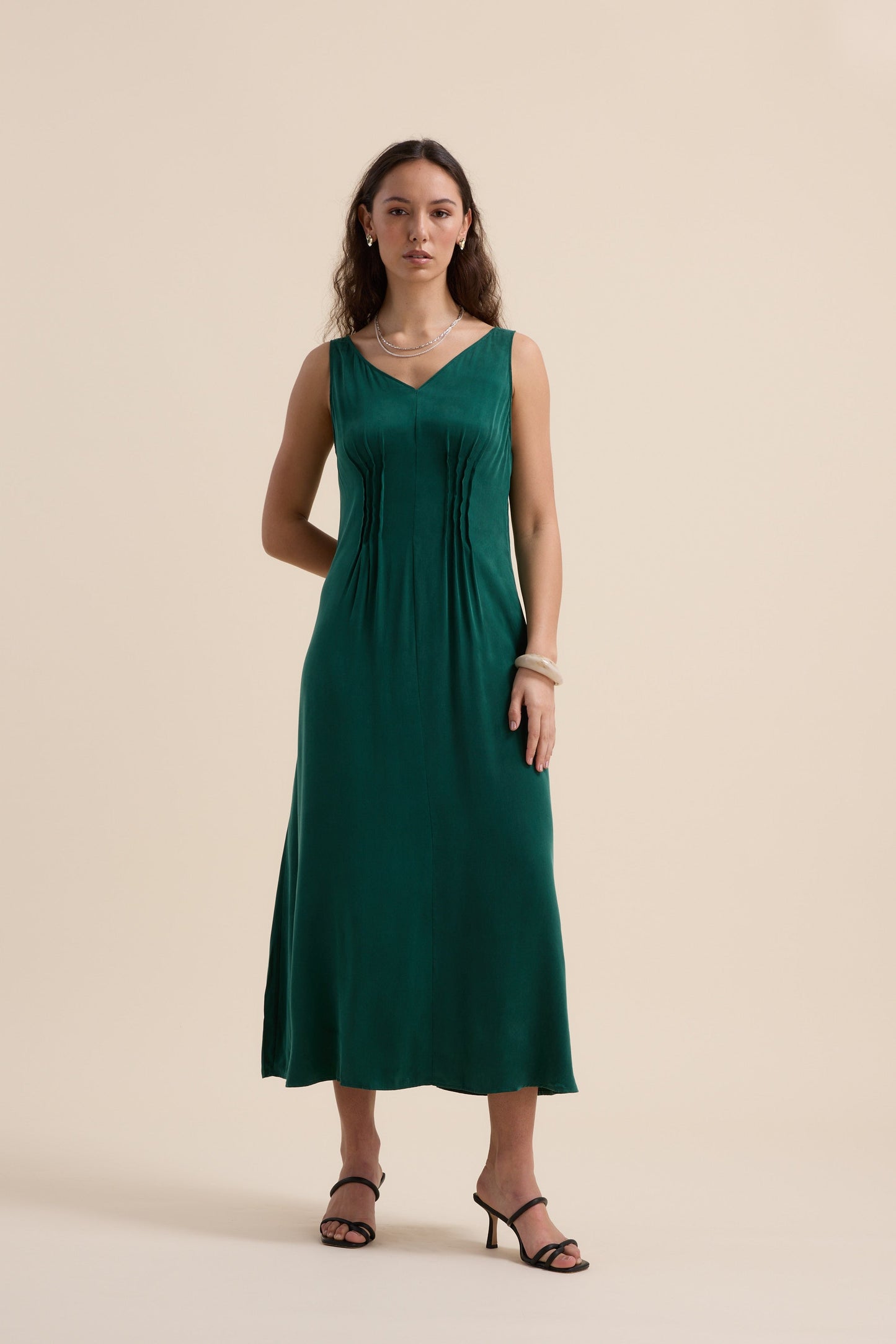 Cara Pleat Detail Dress