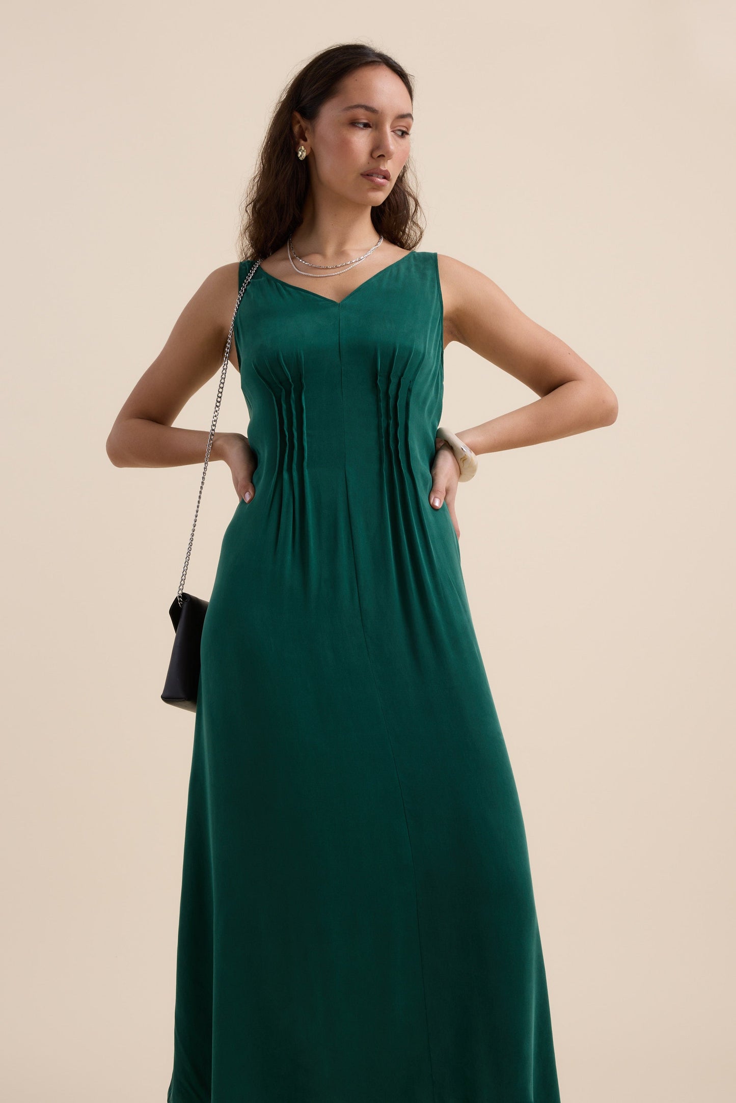 Cara Pleat Detail Dress
