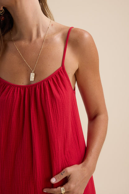 Elementary Textured Strappy Maxi Dress