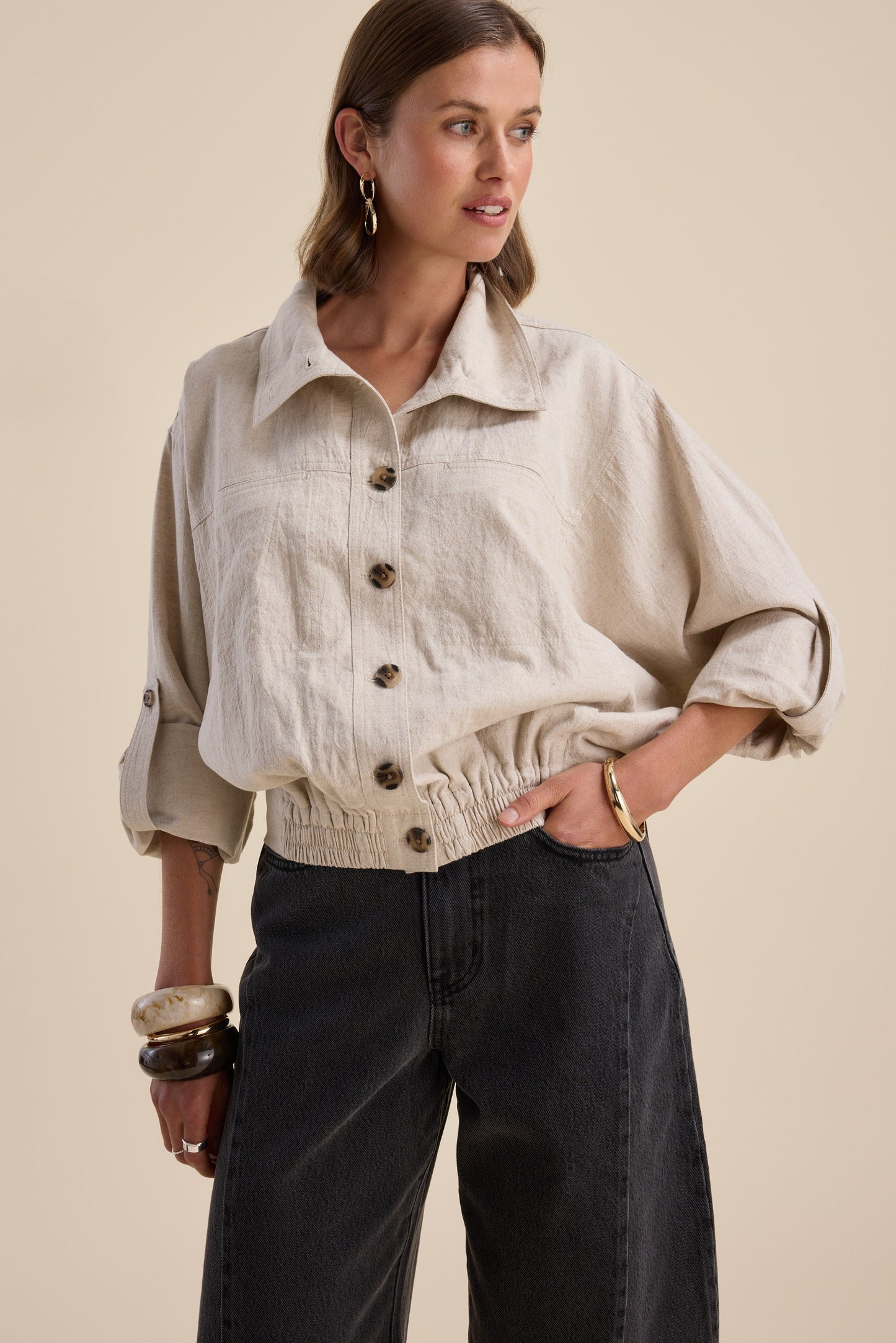 Hudson Gathered Hem Jacket