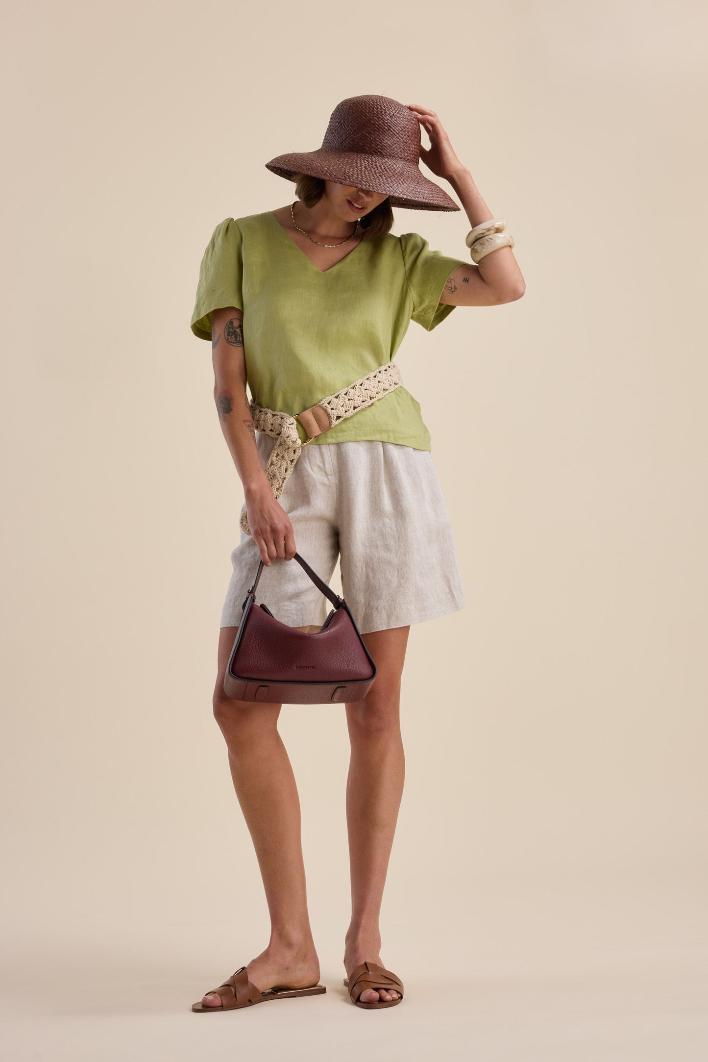 The Linen Studio V Neck Top