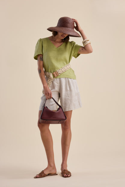 The Linen Studio V Neck Top