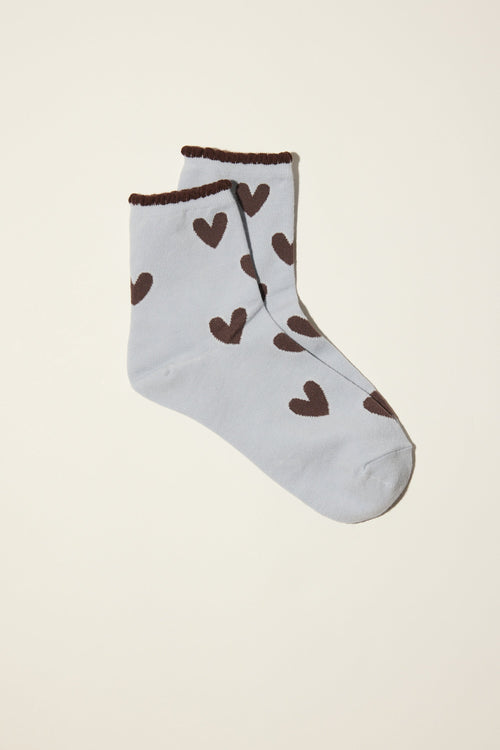 Grace Heart Crew Socks