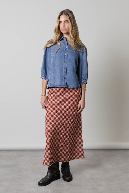 Ruby Denim Gather Sleeve Shirt