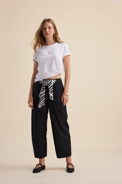 The Wool Blend Barrel Leg Pants