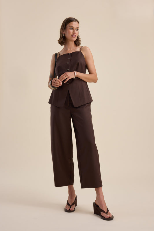 The Wool Blend Barrel Leg Pants