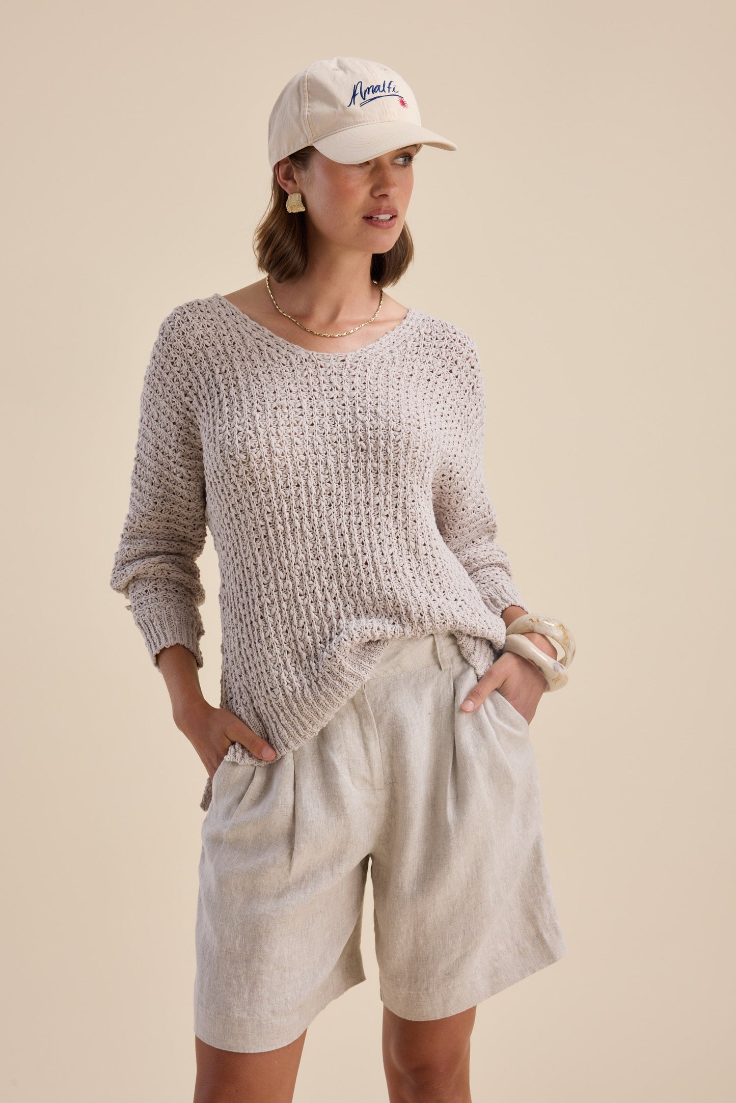 Zuri Knitted V Neck Sweater
