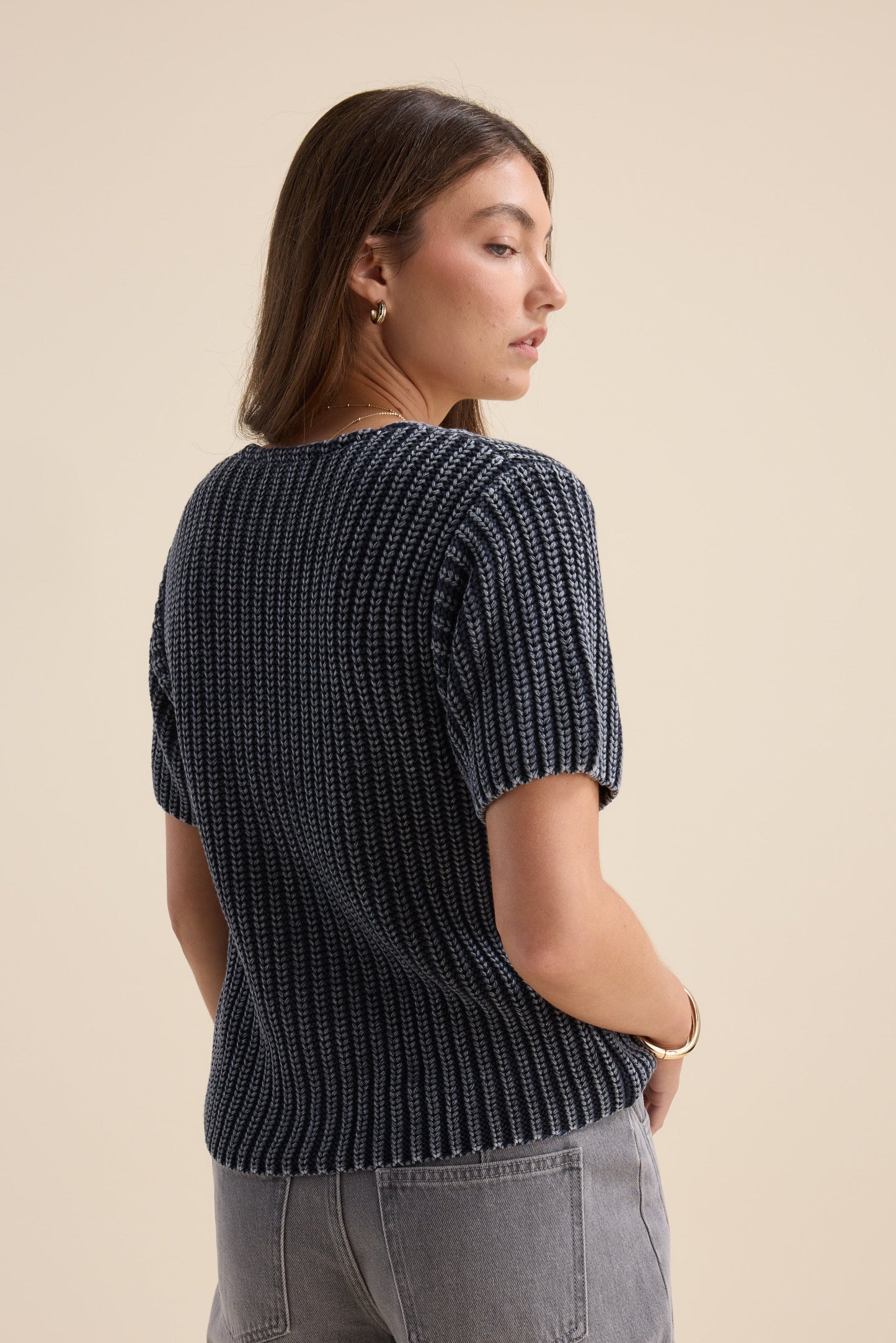 Elementary Chunky Knit Button Top