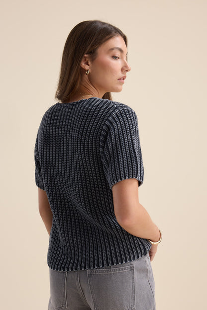 Elementary Chunky Knit Button Top