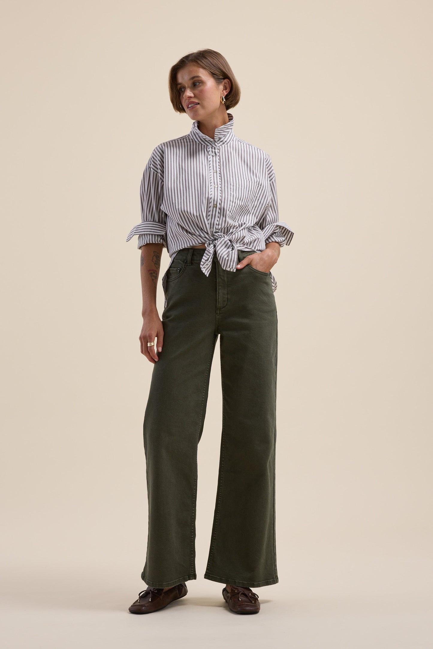 The Mid Rise Wide Leg Jeans