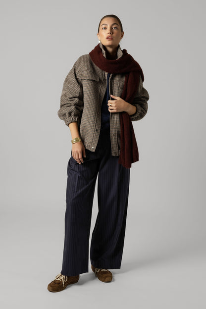 Wool Blend Bomber Coat