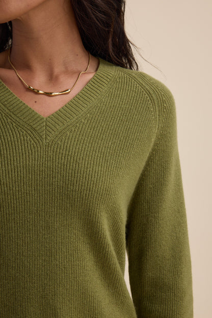 Elementary Cashmere Blend V Neck Sweater