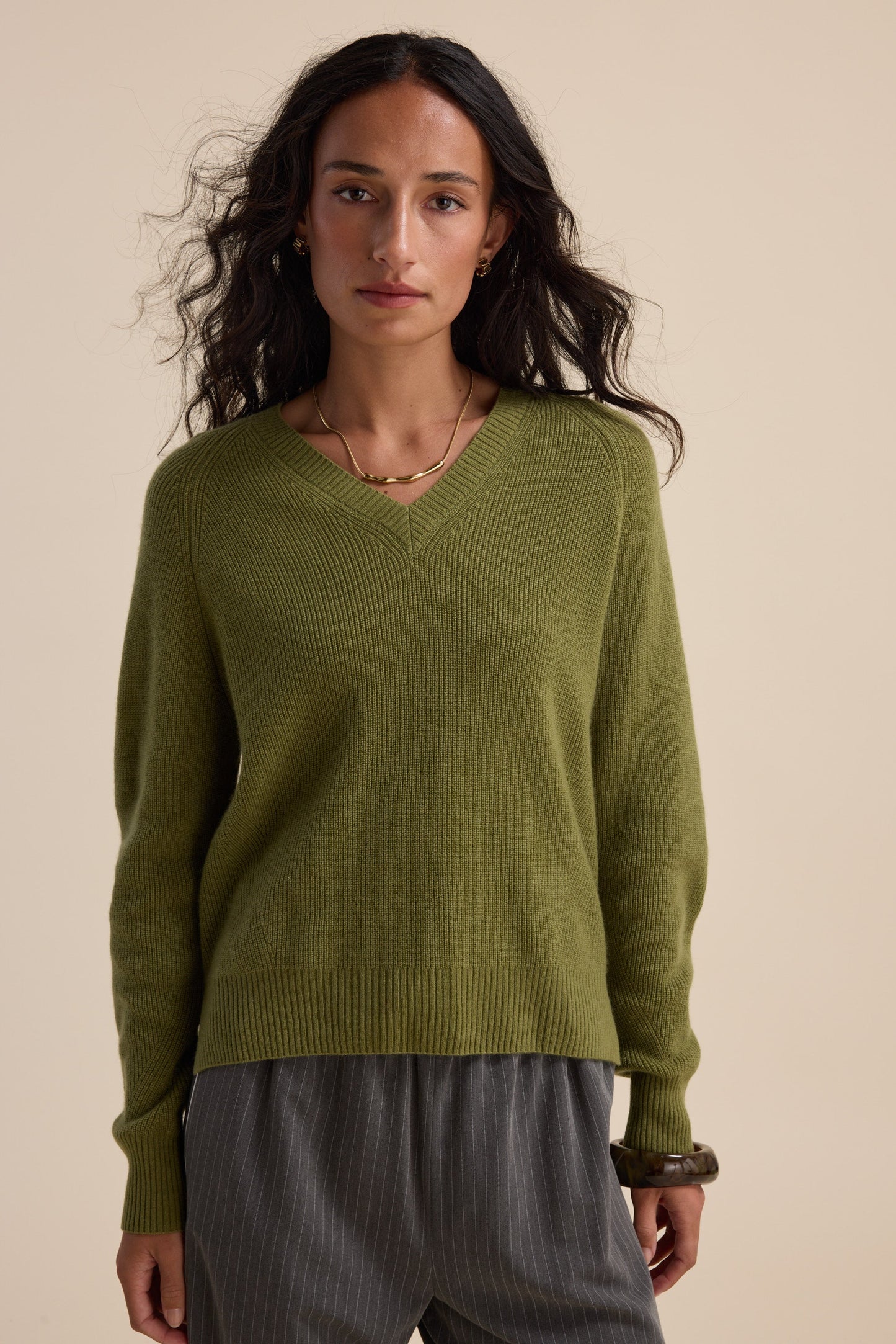 Elementary Cashmere Blend V Neck Sweater